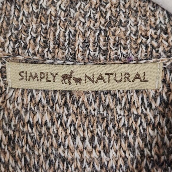 Simply Natural Linda Ebel Tan Peruvian Alpaca Open Front Cardigan Sweater OS - Picture 6 of 8